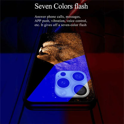For iPhone 16 Pro Case Call Flash Series Pattern Printing Tempered Glass + TPU Combo Phone Case