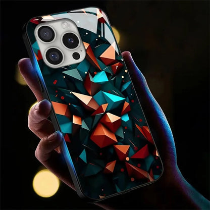 For iPhone 16 Pro Case Call Flash Series Pattern Printing Tempered Glass + TPU Combo Phone Case