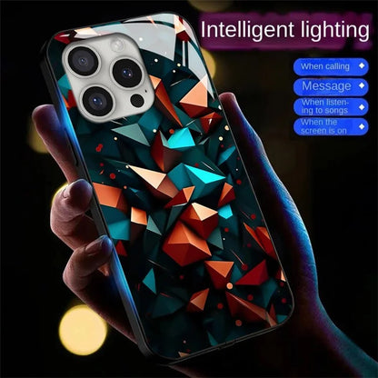 For iPhone 16 Pro Case Call Flash Series Pattern Printing Tempered Glass + TPU Combo Phone Case