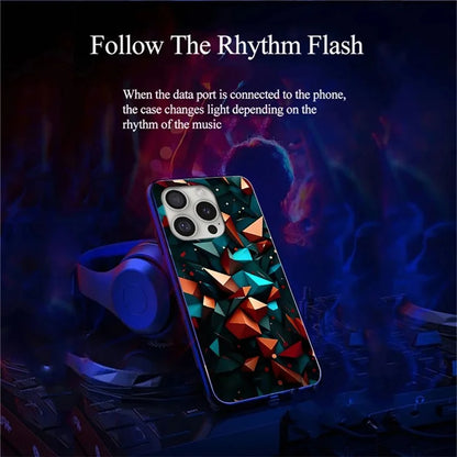 For iPhone 16 Pro Case Call Flash Series Pattern Printing Tempered Glass + TPU Combo Phone Case