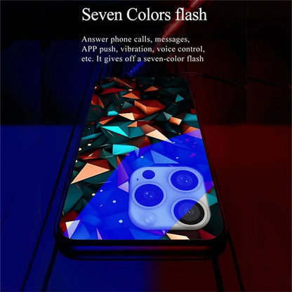 For iPhone 16 Pro Case Call Flash Series Pattern Printing Tempered Glass + TPU Combo Phone Case