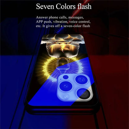 For iPhone 16 Pro Case Call Flash Series Pattern Printing Tempered Glass + TPU Combo Phone Case