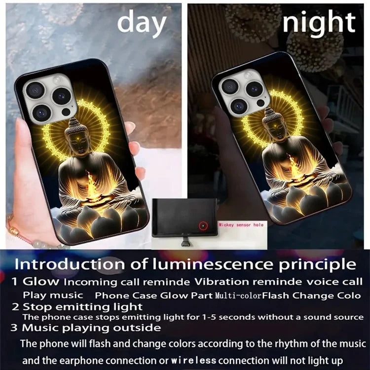 For iPhone 16 Pro Case Call Flash Series Pattern Printing Tempered Glass + TPU Combo Phone Case