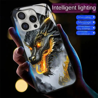 For iPhone 16 Pro Case Call Flash Series Pattern Printing Tempered Glass + TPU Combo Phone Case