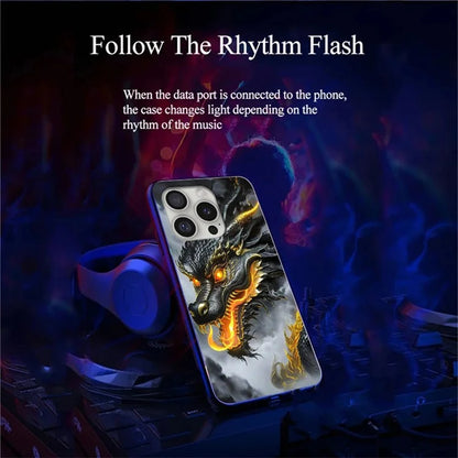 For iPhone 16 Pro Case Call Flash Series Pattern Printing Tempered Glass + TPU Combo Phone Case