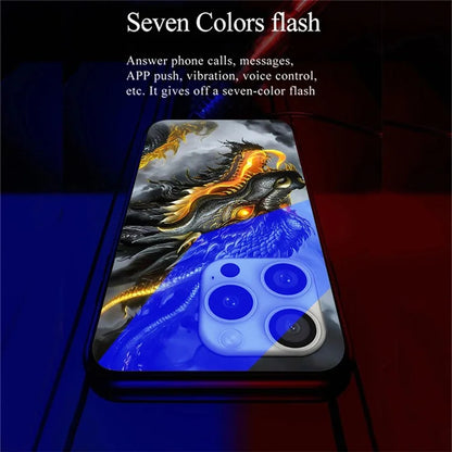 For iPhone 16 Pro Case Call Flash Series Pattern Printing Tempered Glass + TPU Combo Phone Case