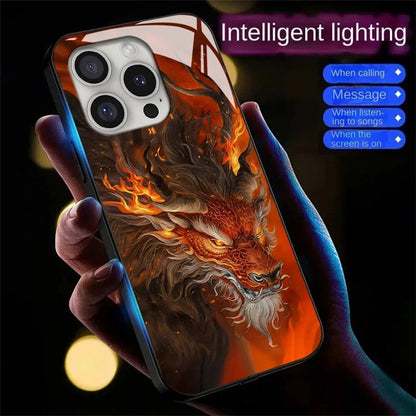 For iPhone 16 Pro Case Call Flash Series Pattern Printing Tempered Glass + TPU Combo Phone Case