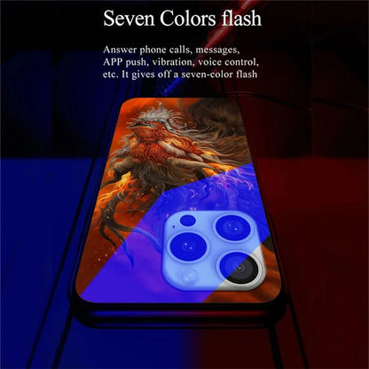 For iPhone 16 Pro Case Call Flash Series Pattern Printing Tempered Glass + TPU Combo Phone Case