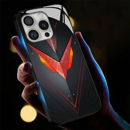For iPhone 16 Pro Case Call Flash Series Pattern Printing Tempered Glass + TPU Combo Phone Case