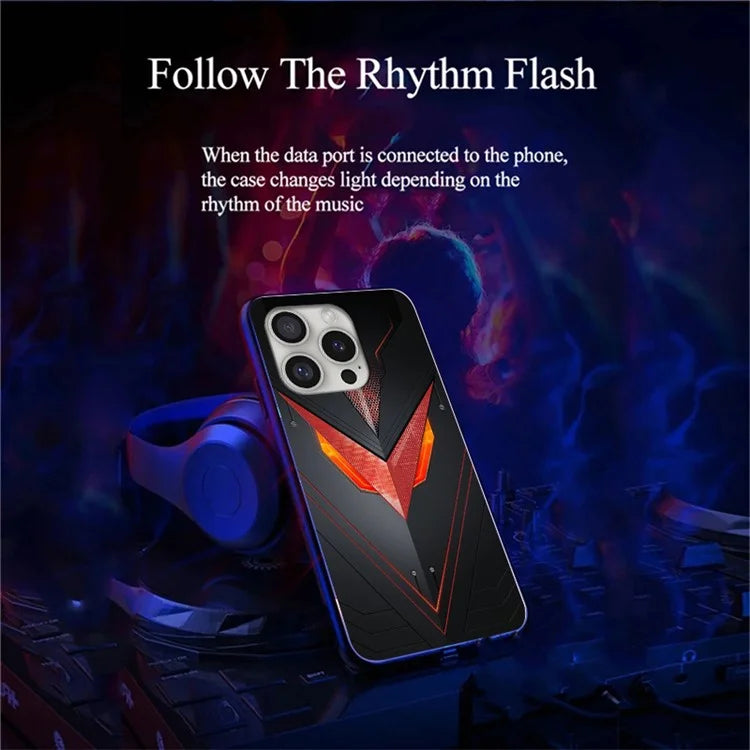 For iPhone 16 Pro Case Call Flash Series Pattern Printing Tempered Glass + TPU Combo Phone Case