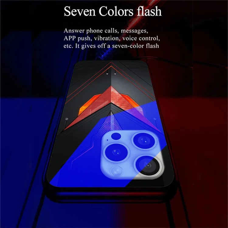 For iPhone 16 Pro Case Call Flash Series Pattern Printing Tempered Glass + TPU Combo Phone Case
