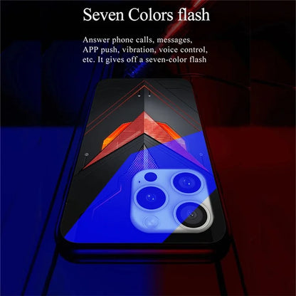 For iPhone 16 Pro Case Call Flash Series Pattern Printing Tempered Glass + TPU Combo Phone Case