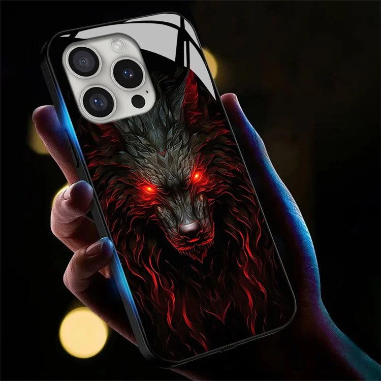 For iPhone 16 Pro Case Call Flash Series Pattern Printing Tempered Glass + TPU Combo Phone Case