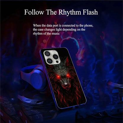 For iPhone 16 Pro Case Call Flash Series Pattern Printing Tempered Glass + TPU Combo Phone Case