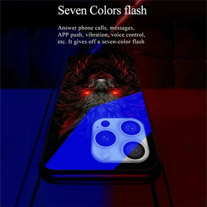 For iPhone 16 Pro Case Call Flash Series Pattern Printing Tempered Glass + TPU Combo Phone Case