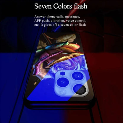 For iPhone 16 Pro Case Call Flash Series Pattern Printing Tempered Glass + TPU Combo Phone Case