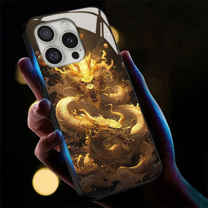 For iPhone 16 Pro Case Call Flash Series Pattern Printing Tempered Glass + TPU Combo Phone Case