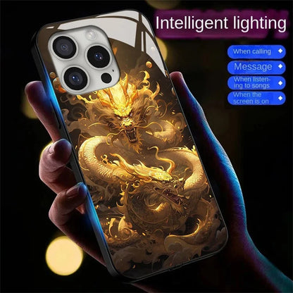 For iPhone 16 Pro Case Call Flash Series Pattern Printing Tempered Glass + TPU Combo Phone Case