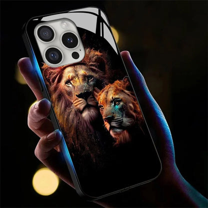 For iPhone 16 Pro Case Call Flash Series Pattern Printing Tempered Glass + TPU Combo Phone Case