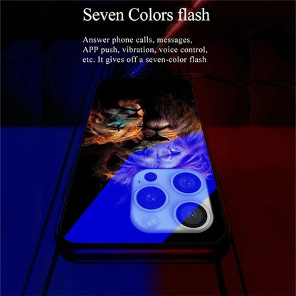 For iPhone 16 Pro Case Call Flash Series Pattern Printing Tempered Glass + TPU Combo Phone Case