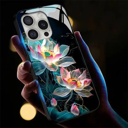 For iPhone 16 Pro Case Call Flash Series Pattern Printing Tempered Glass + TPU Combo Phone Case