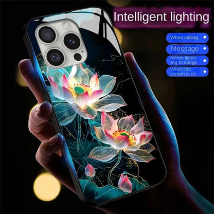 For iPhone 16 Pro Case Call Flash Series Pattern Printing Tempered Glass + TPU Combo Phone Case