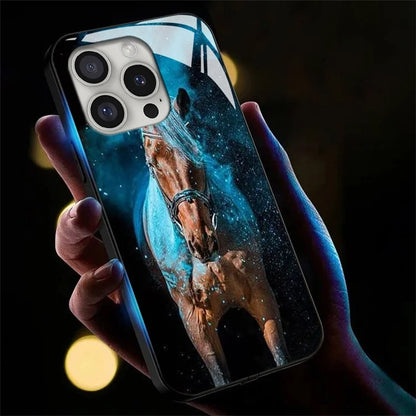 For iPhone 16 Pro Case Call Flash Series Pattern Printing Tempered Glass + TPU Combo Phone Case