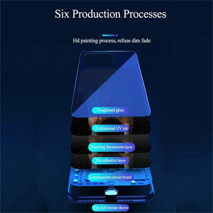 For iPhone 16 Pro Case Call Flash Series Pattern Printing Tempered Glass + TPU Combo Phone Case