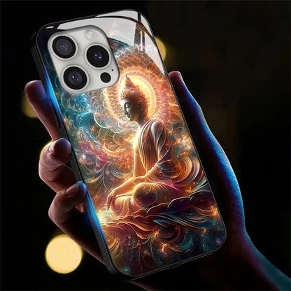 For iPhone 16 Pro Case Call Flash Series Pattern Printing Tempered Glass + TPU Combo Phone Case