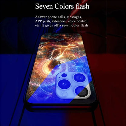 For iPhone 16 Pro Case Call Flash Series Pattern Printing Tempered Glass + TPU Combo Phone Case