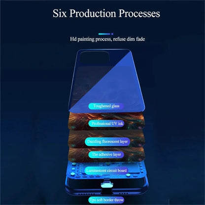For iPhone 16 Pro Case Call Flash Series Pattern Printing Tempered Glass + TPU Combo Phone Case
