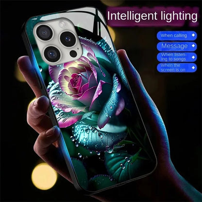 For iPhone 16 Pro Case Call Flash Series Pattern Printing Tempered Glass + TPU Combo Phone Case