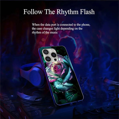 For iPhone 16 Pro Case Call Flash Series Pattern Printing Tempered Glass + TPU Combo Phone Case