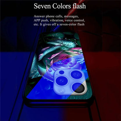 For iPhone 16 Pro Case Call Flash Series Pattern Printing Tempered Glass + TPU Combo Phone Case