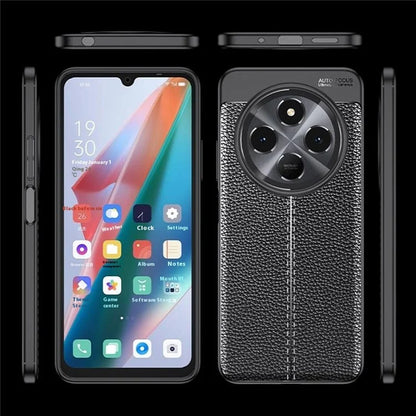 For Xiaomi Redmi 14C 4G Case Litchi Texture TPU Flexible Phone Cover, Black