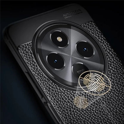 For Xiaomi Redmi 14C 4G Case Litchi Texture TPU Flexible Phone Cover, Black