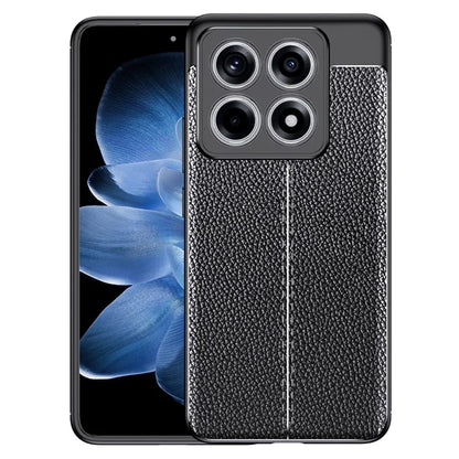 For Xiaomi 14T Case Litchi Texture TPU Flexible Phone Cover, Black