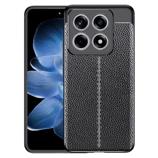 For Xiaomi 14T Case Litchi Texture TPU Flexible Phone Cover, Black