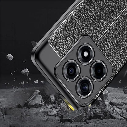 For Xiaomi 14T Case Litchi Texture TPU Flexible Phone Cover, Black