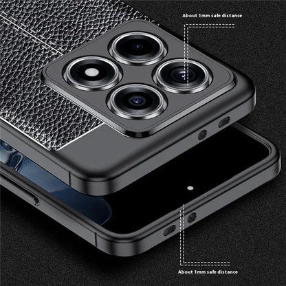 For Xiaomi 14T Pro Case Litchi Texture TPU Flexible Phone Cover, Black