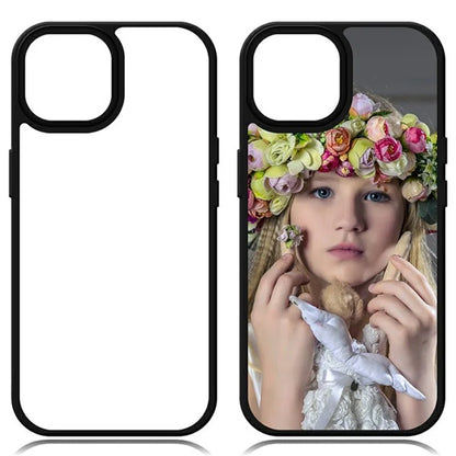 10Pcs / Pack For iPhone 16 Pro Case Compatible with MagSafe Heat Transfer Printing PC+TPU DIY Phone Cover