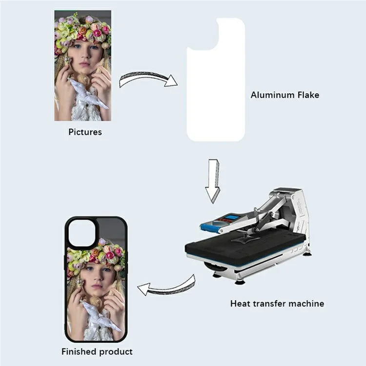 10Pcs / Pack For iPhone 16 Pro Case Compatible with MagSafe Heat Transfer Printing PC+TPU DIY Phone Cover