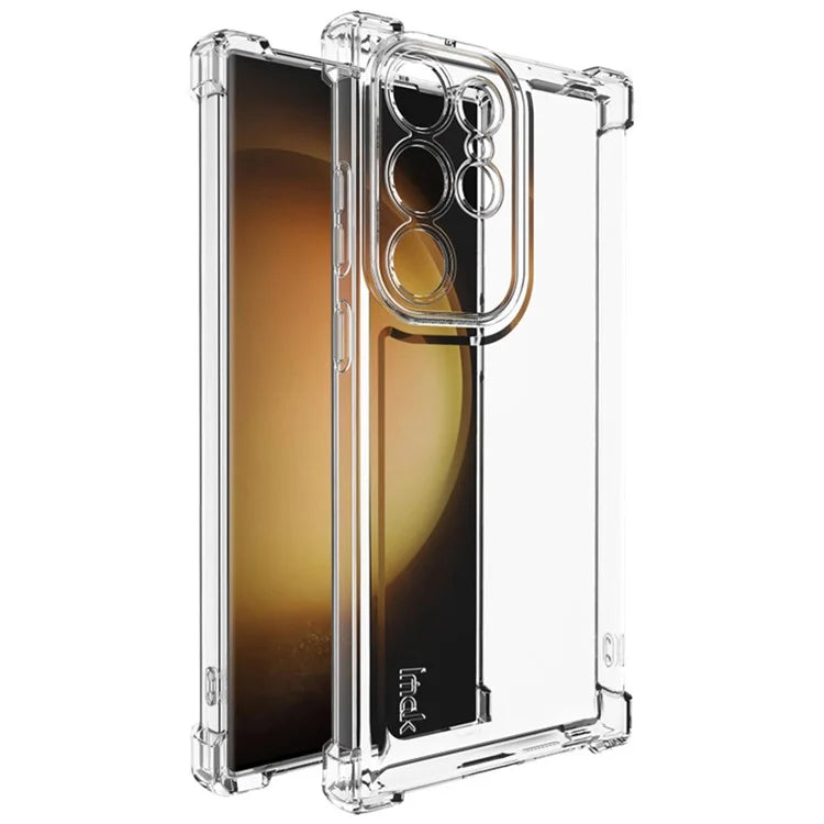 IMAK UX-4 Series for Samsung Galaxy S23 Ultra Case Straight Frame Four Corner Shockproof Clear TPU Cover