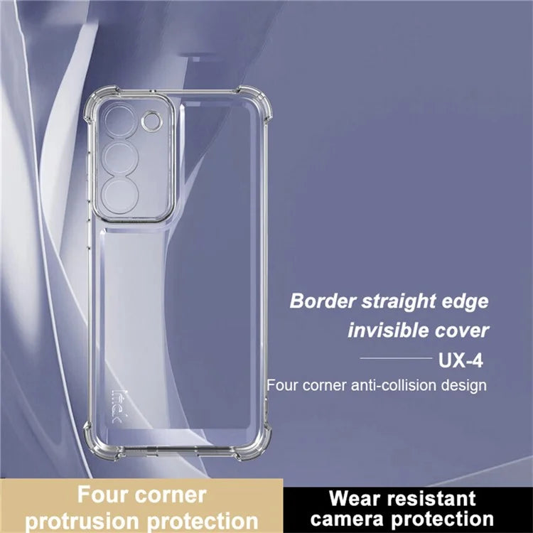IMAK UX-4 Series for Samsung Galaxy S23+ Case Straight Frame Four Corner Shockproof Clear TPU Cover