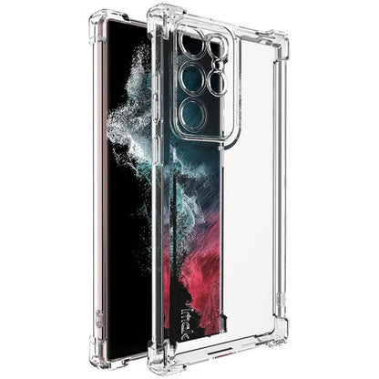 IMAK UX-4 Series for Samsung Galaxy S22 Ultra 5G Case Straight Frame Four Corner Shockproof Clear TPU Cover