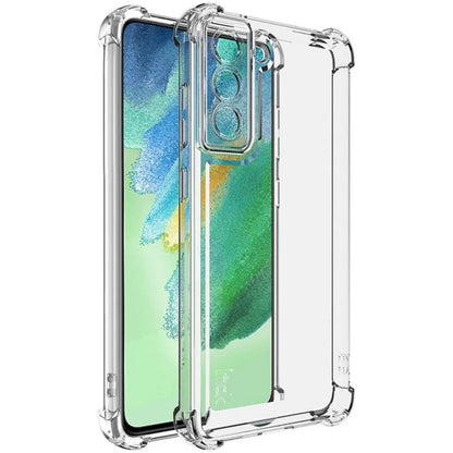 IMAK UX-4 Series for Samsung Galaxy S21 FE 5G Case Straight Frame Four Corner Shockproof Clear TPU Cover
