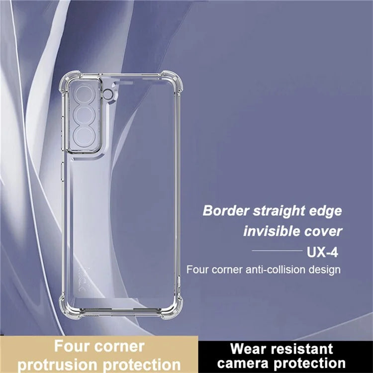 IMAK UX-4 Series for Samsung Galaxy S21 5G / 4G Case Straight Frame Four Corner Shockproof Clear TPU Cover