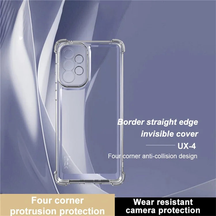 IMAK UX-4 Series for Samsung Galaxy A73 5G Case Straight Frame Four Corner Shockproof Clear TPU Cover