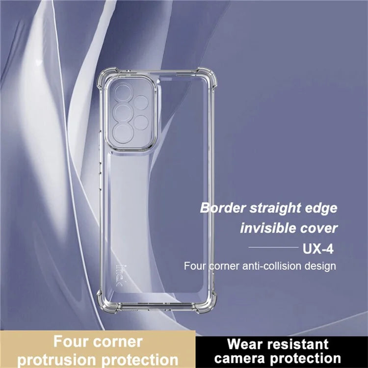 IMAK UX-4 Series for Samsung Galaxy A53 5G Case Straight Frame Four Corner Shockproof Clear TPU Cover