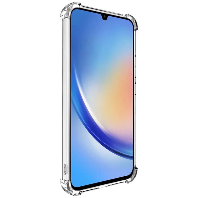IMAK UX-4 Series for Samsung Galaxy A34 5G Case Straight Frame Four Corner Shockproof Clear TPU Cover